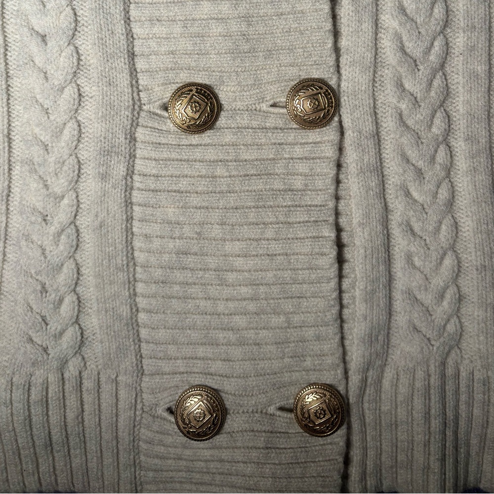 J. Jill Oatmeal Heather Cable Knit Cardigan Sweater Size L NWT - Picture 7 of 7